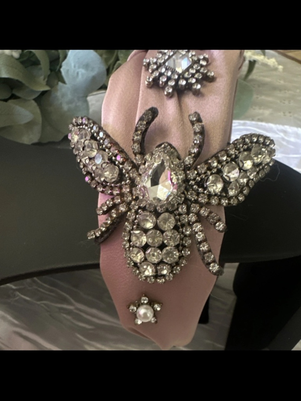 Crystal Bee Embellished Pink Headband